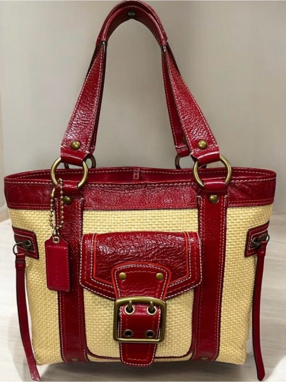Coach 113 Legacy Straw Tote Bag